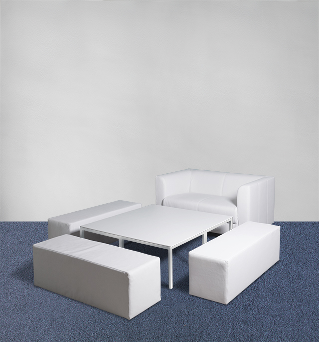 Lounge Set Komfort Weiss Weiss